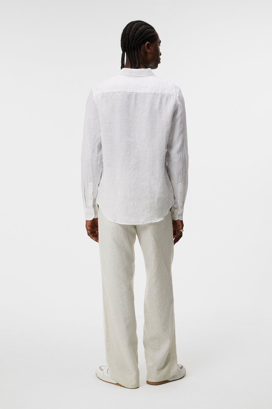 Slim LS Linen Melange Shirt / White