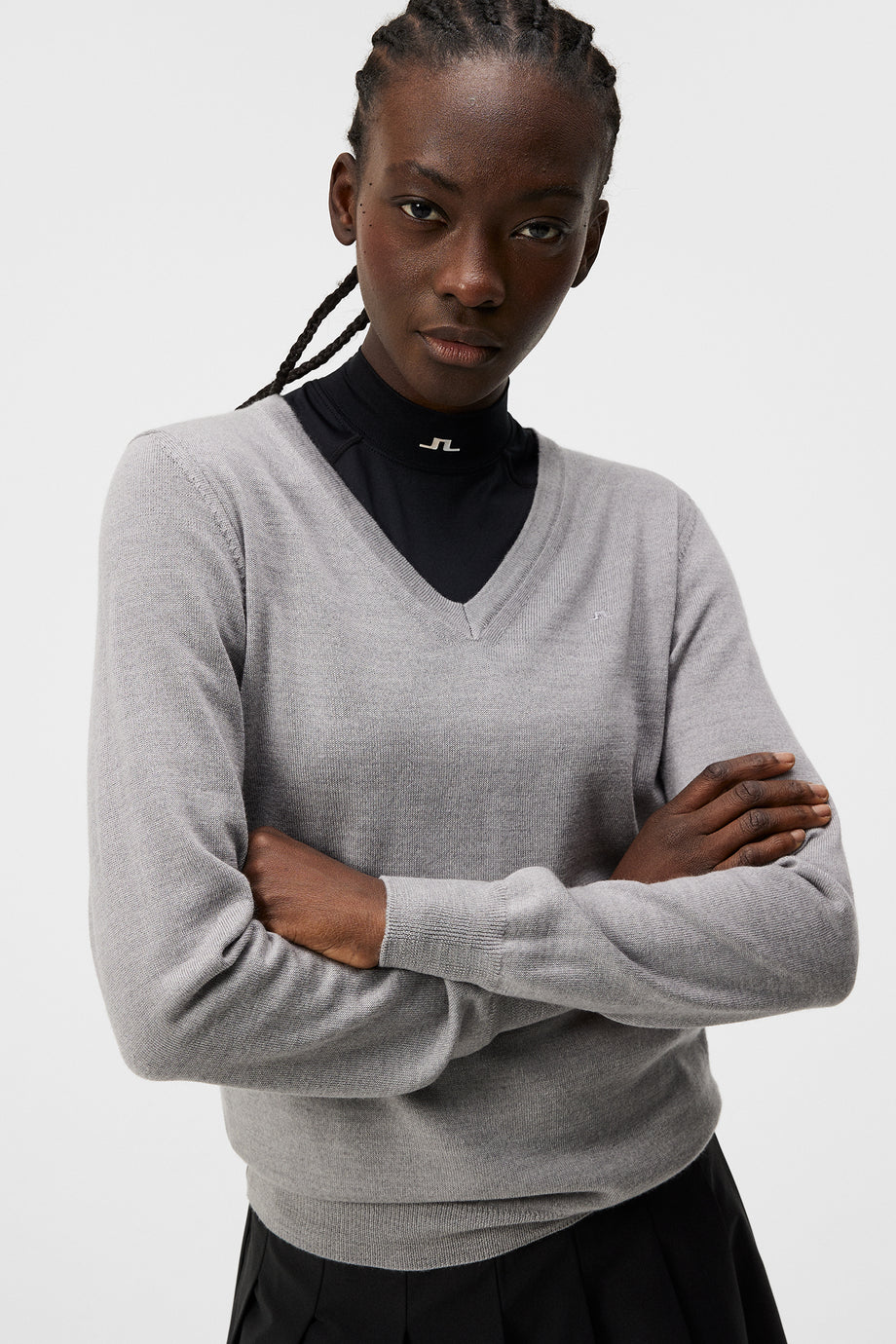 Amaya Knitted Sweater / Light Grey Melange
