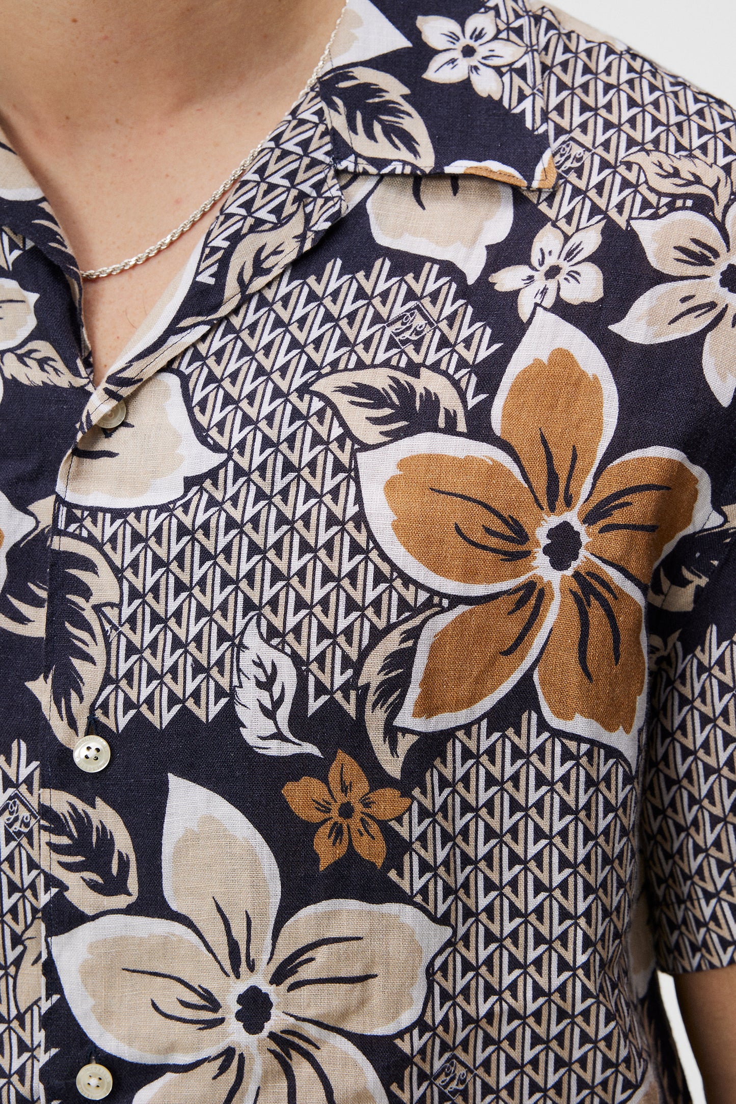 Elio Linen Island Floral Shirt / Island Floral Mix Safari