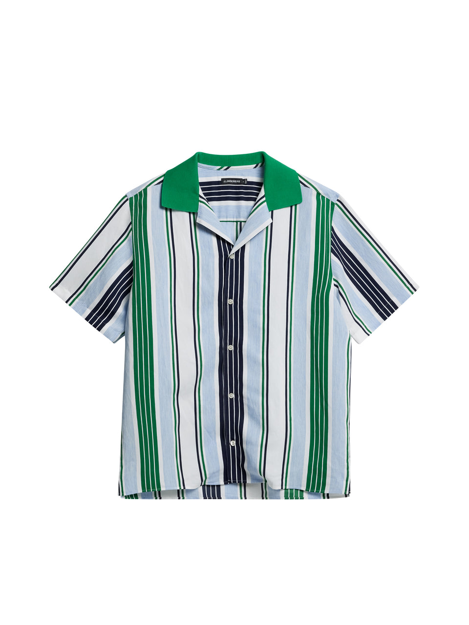 Skala Knit Collar Stripe Shirt / Estate Blue
