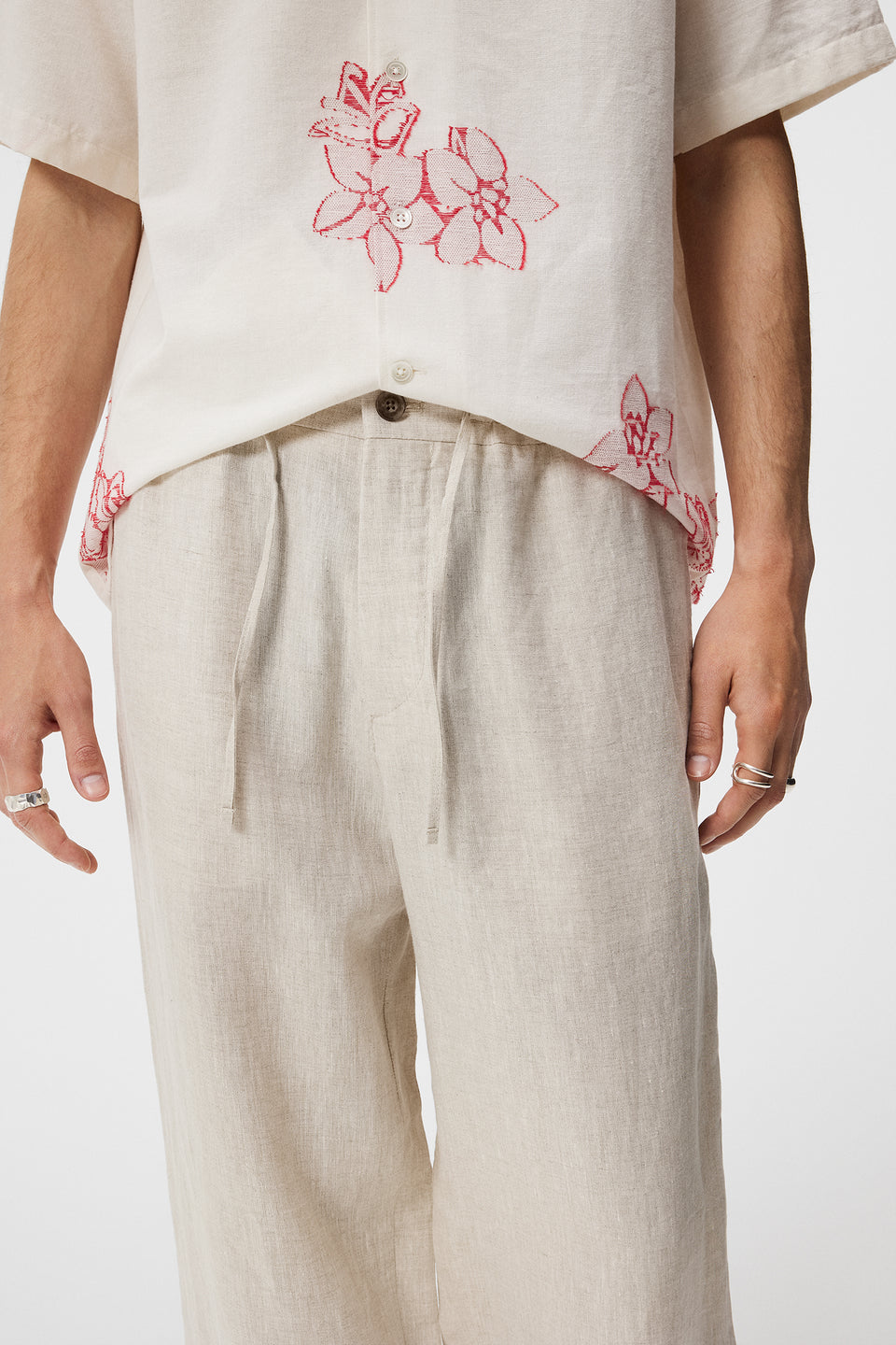 Noah Wide Linen Pants / Safari Beige