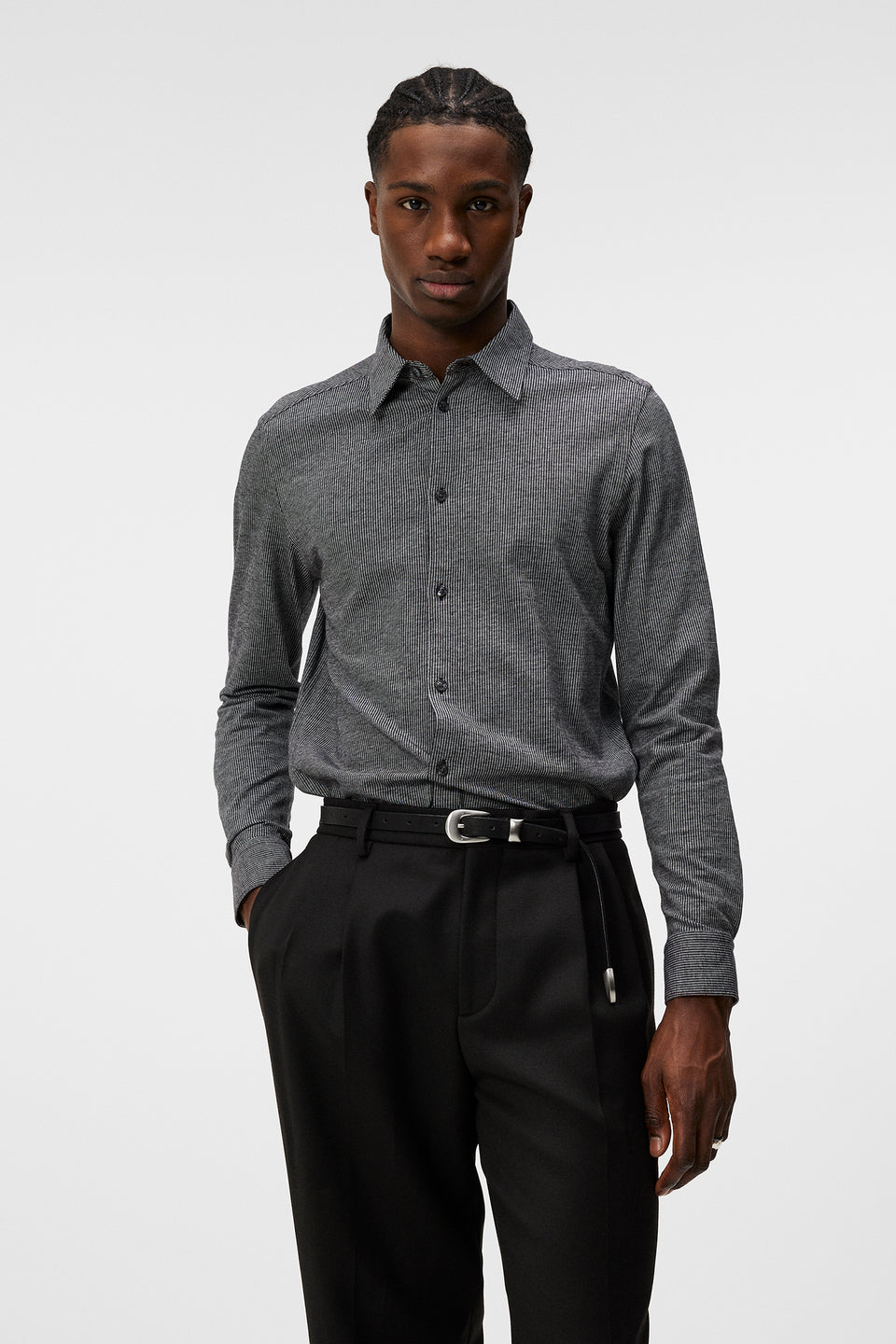 Marlon LS Jersey Slim Shirt / Black