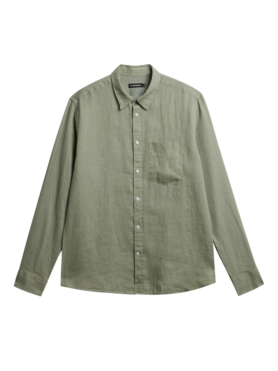 Reg LS Clean Linen Shirt / Oil Green