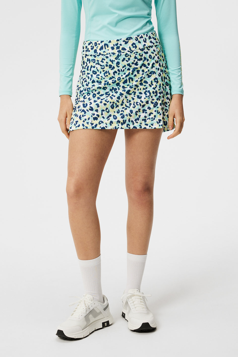 Amelie Print Skirt / Leopard Aruba Blue