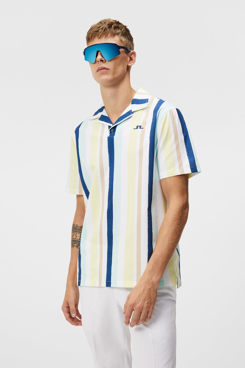 Resort Shirt Print / Painted Stripe Wax Yellow