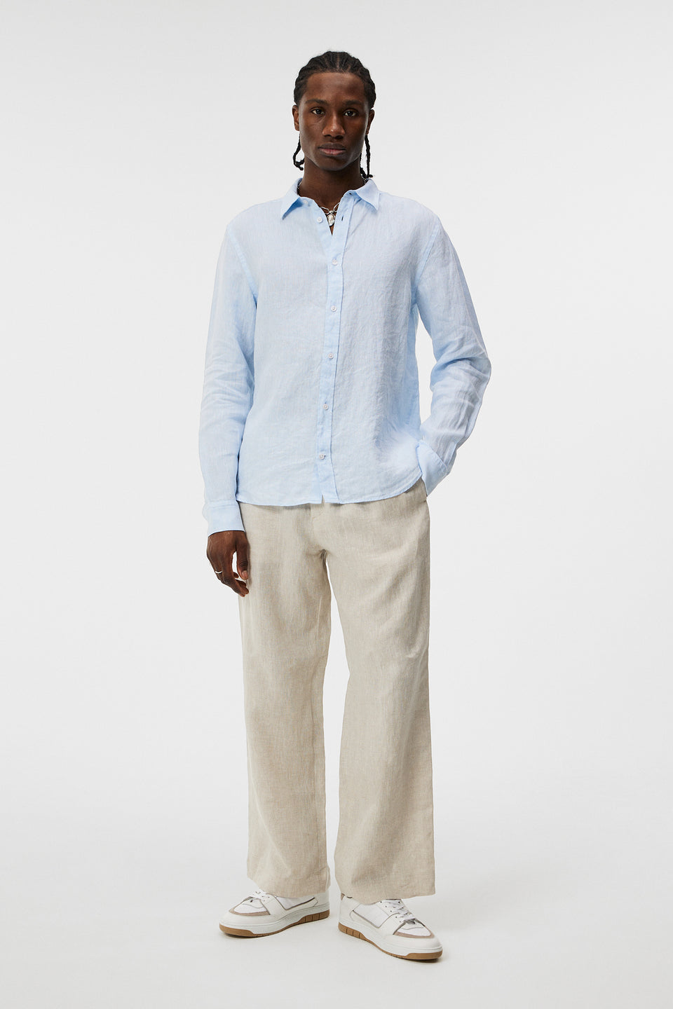 Slim LS Linen Melange Shirt / Chambray Blue