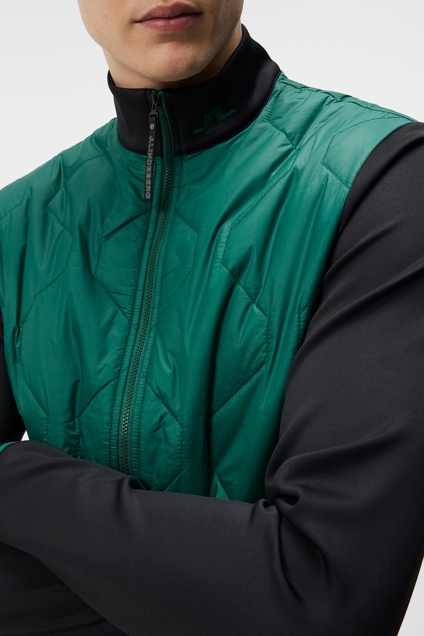 Quilt Hybrid Jacket / Rain Forest