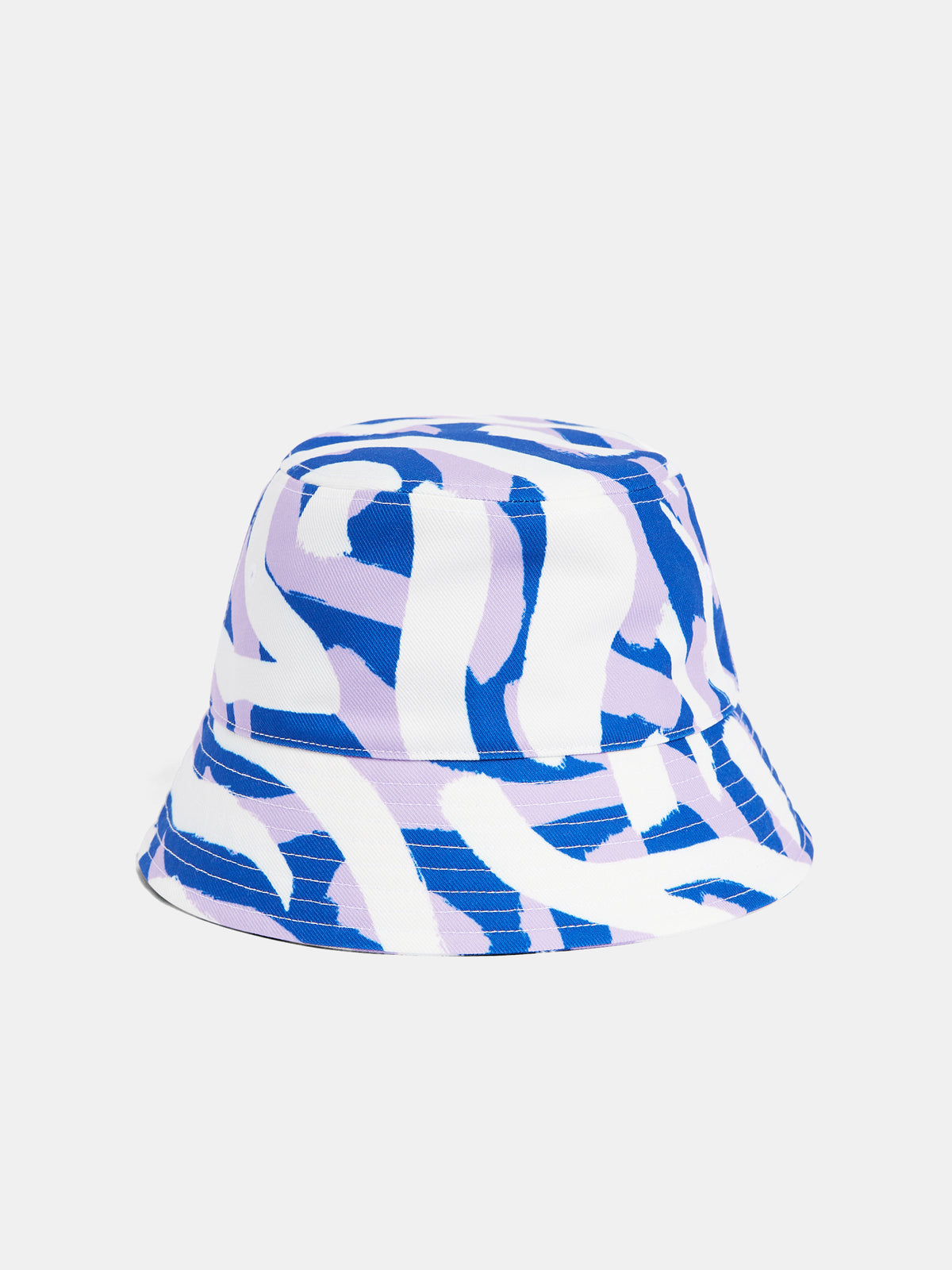 Wave Print Bucket Hat / purple painted zebra