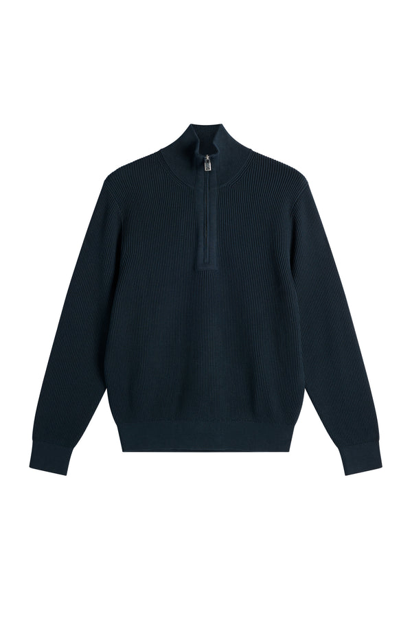 Alex Half Zip Knitted Sweater / JL Navy