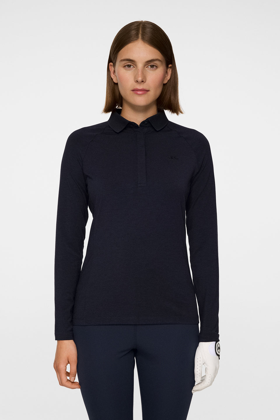 Flor Long Sleeve Polo / Navy Melange