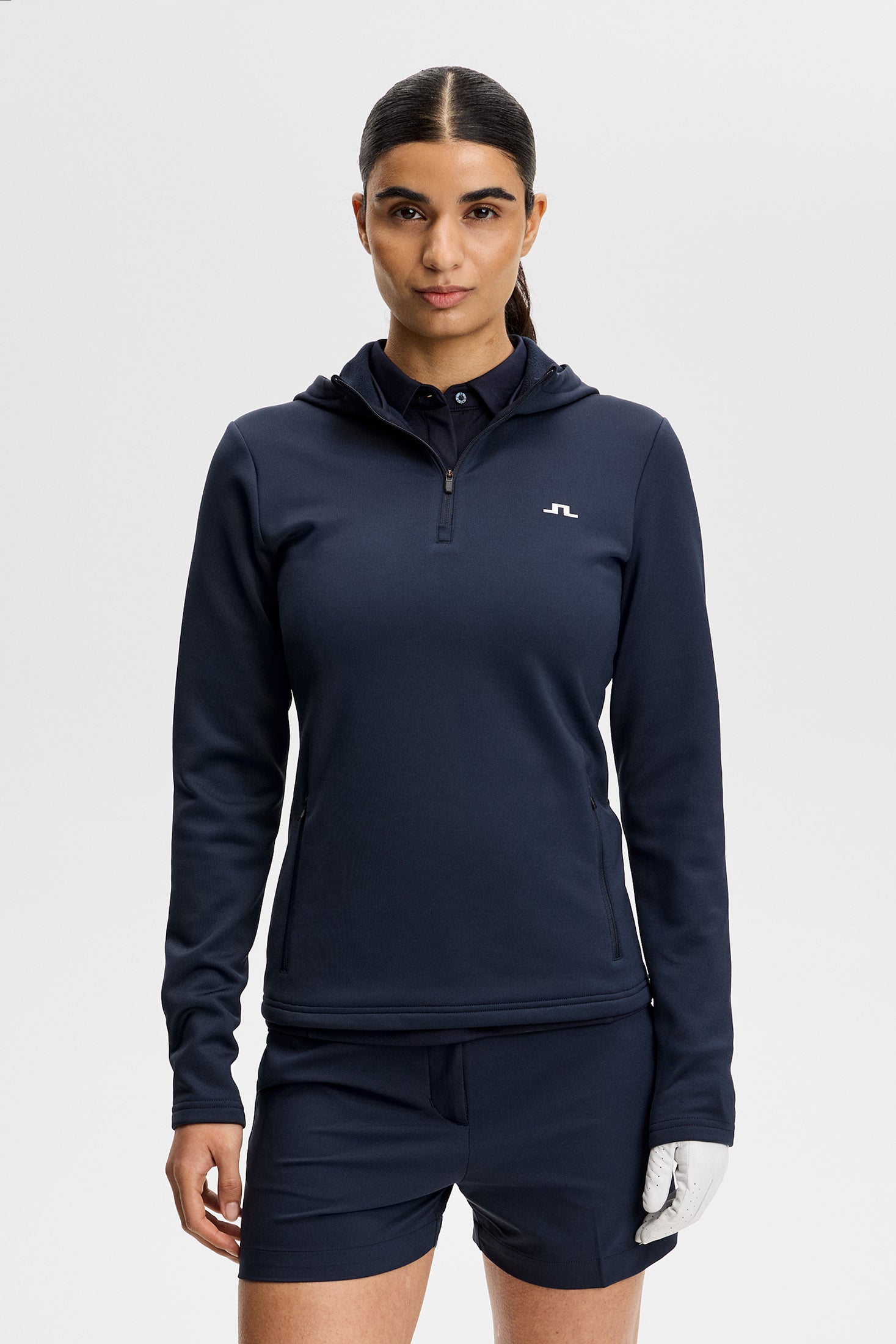 Aerielle Quarter Zip Hood / JL Navy | J.Lindeberg Official