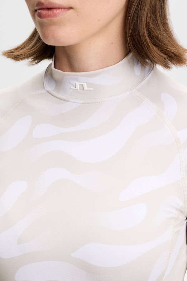 Ella Print Compression Top / Bunker Fade Moonbeam White M