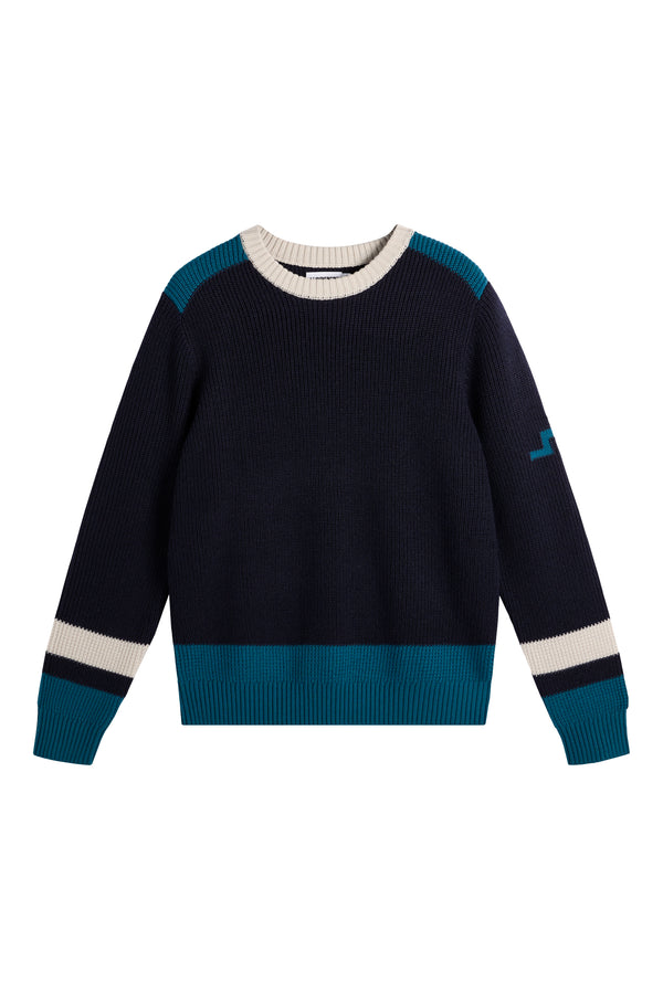 Stan Colour Block Knit Crew / JL Navy