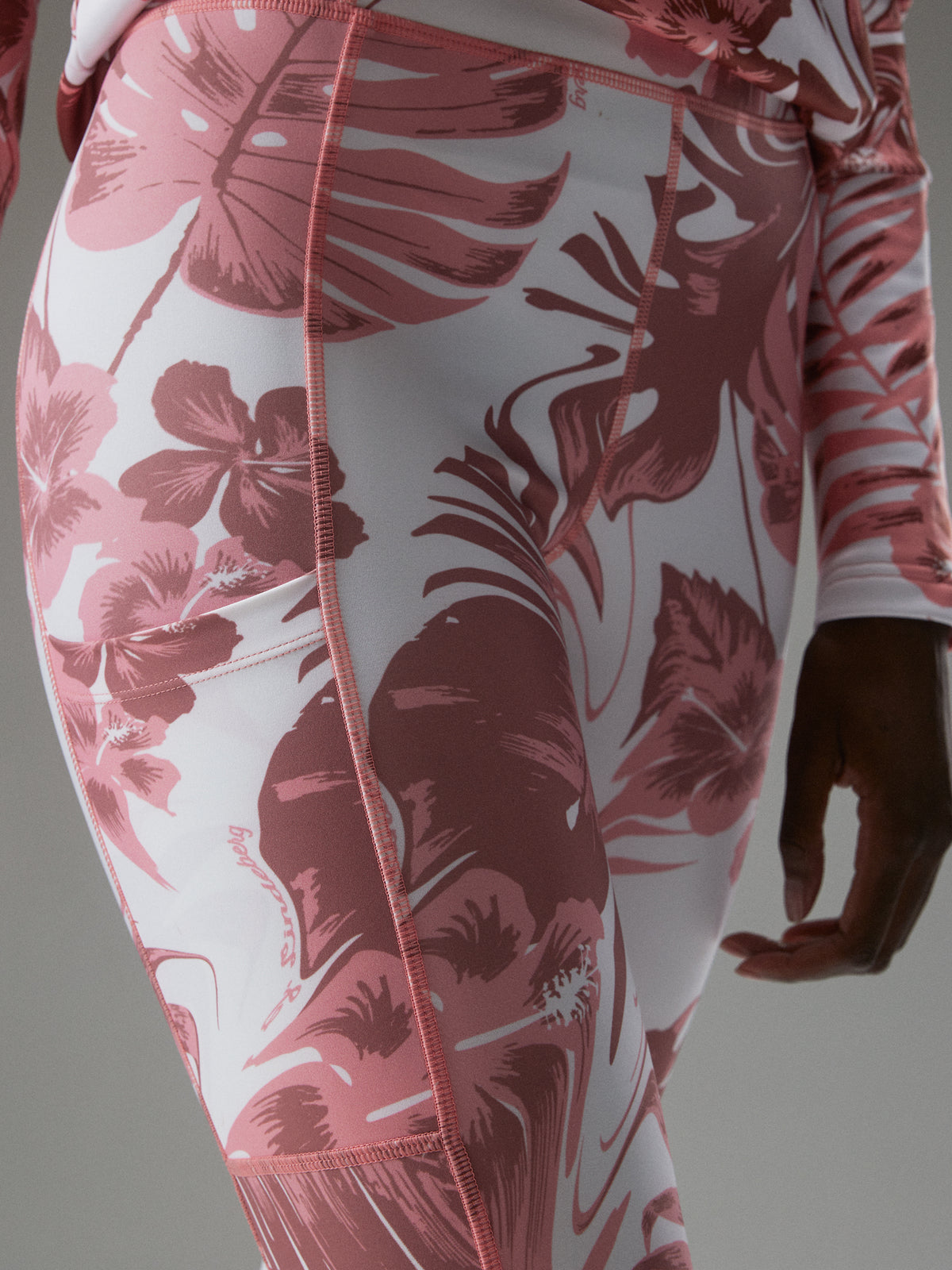 Zena Print Tights / Hibiscus Pink
