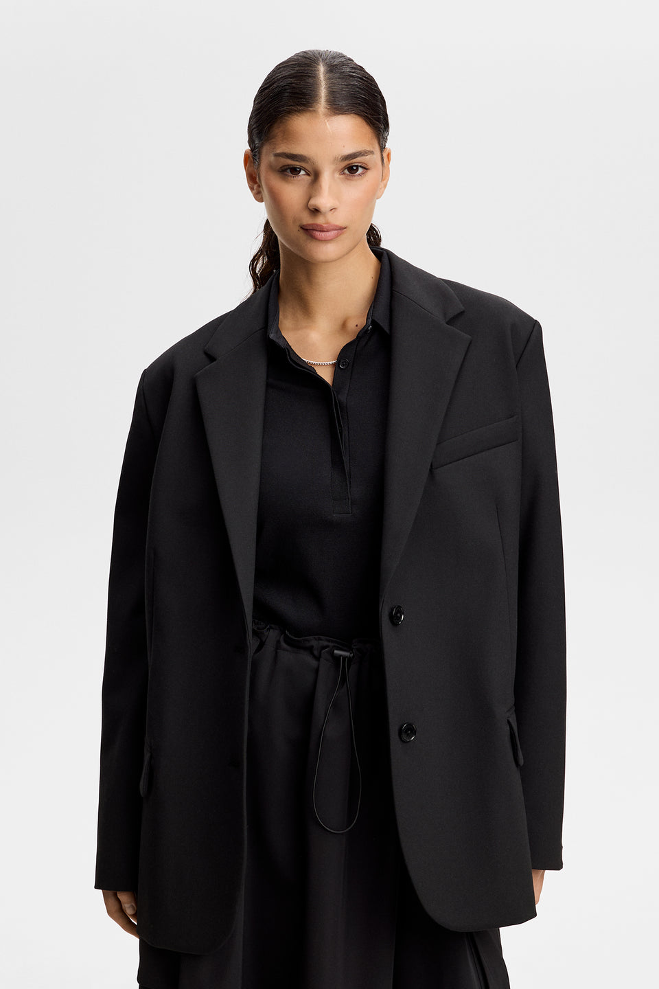 Amanda Compact Stretch Blazer / Black