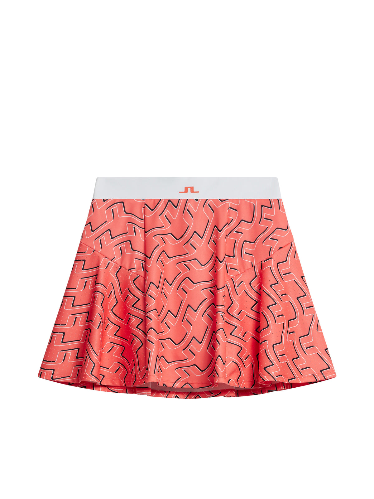 Jane Print Skirt / Outline Bridge Wave Coral