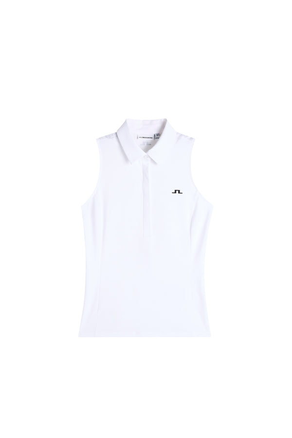 Kristina Sleeveless Polo / White