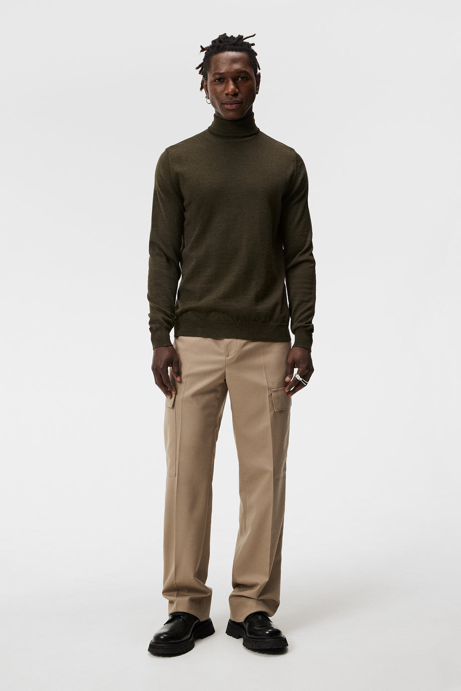 Lyd Merino Turtleneck Sweater / Forest Green
