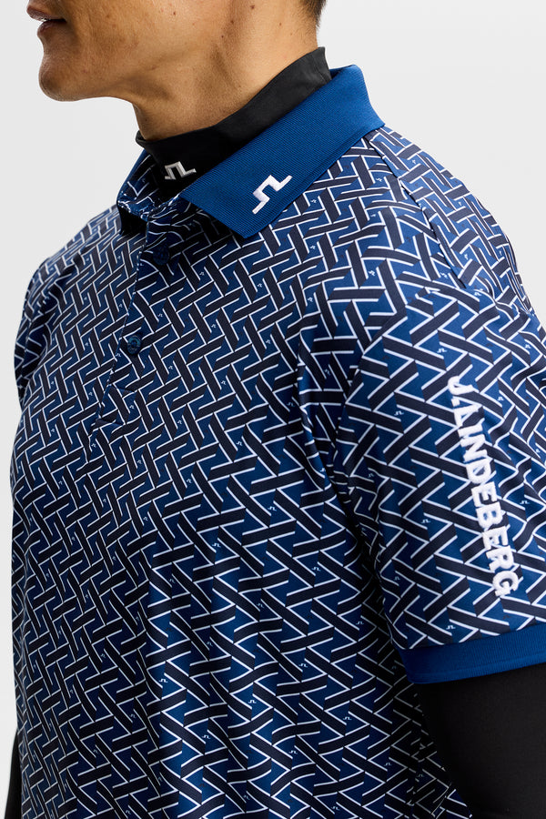Tour Tech Print Polo / Ladder Estate Navy S