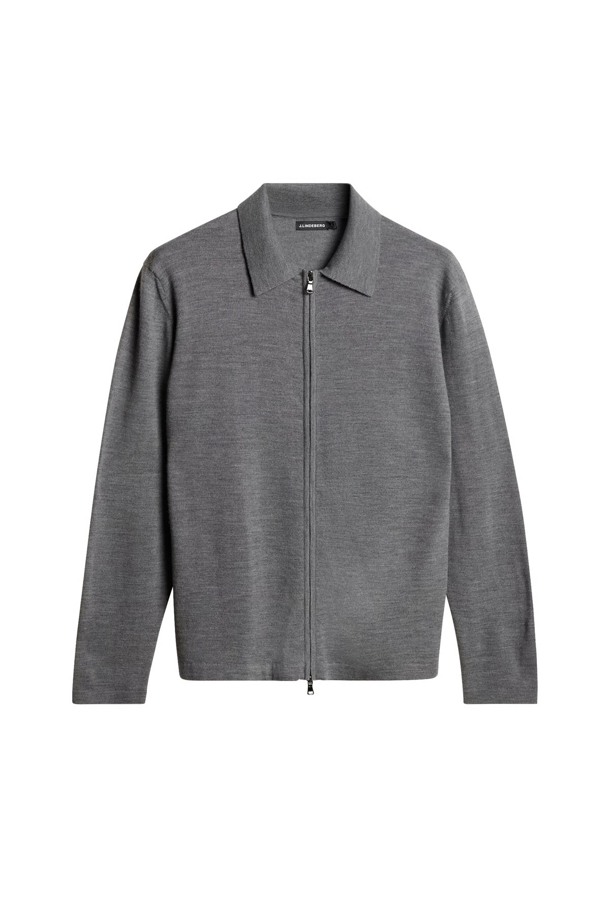 Kaleb Merino Zip Cardigan / Mid Grey Melange – J.Lindeberg