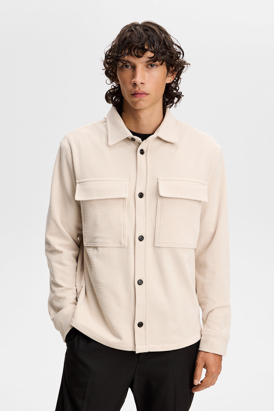 Finnigan Drape Cord Shirt / Moonbeam