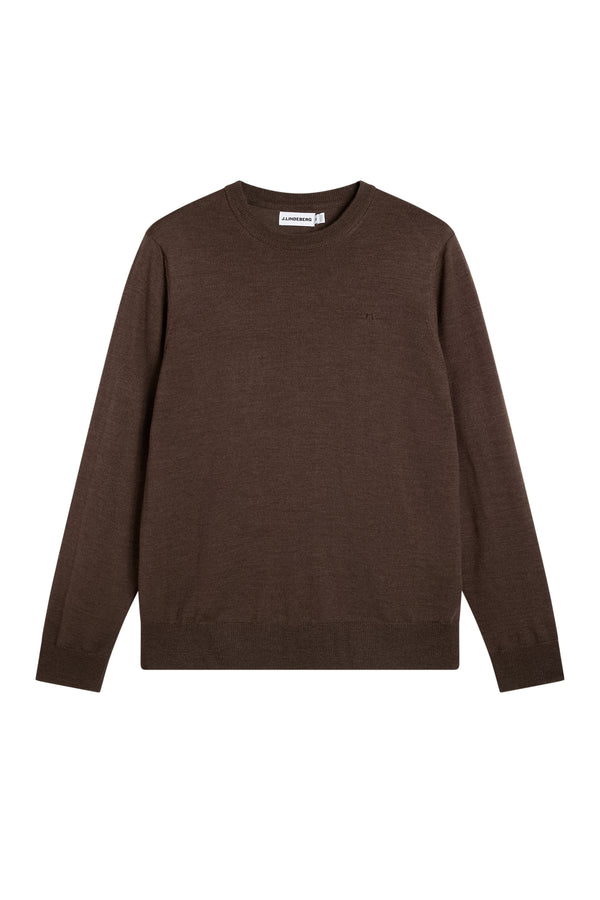 Keane Merino Crew Neck / Seal Brown Melange