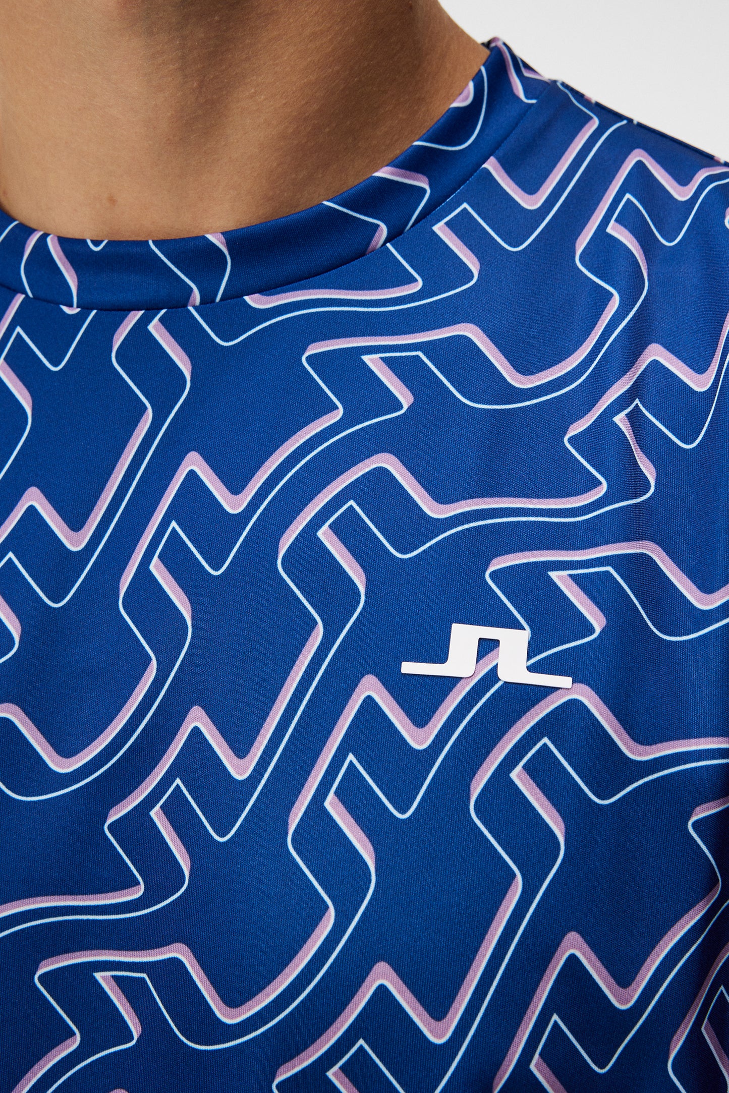 Ade Print T-shirt / Outline Bridge Wave Blue