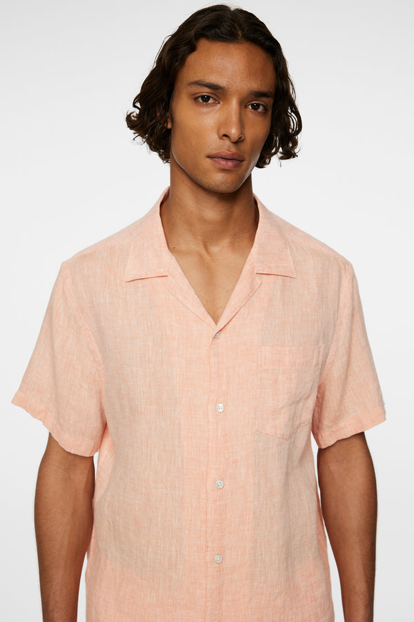 Elio Linen Melange Shirt / Mock Orange