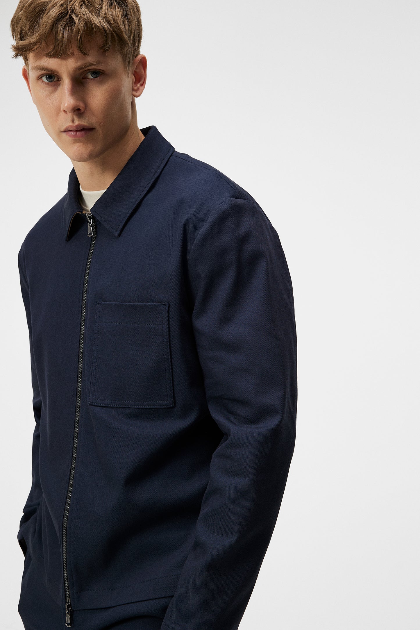 Julius Cotton Twill Overshirt / JL Navy