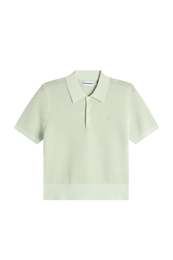 Blake Structure Knit Polo / Subtle Green
