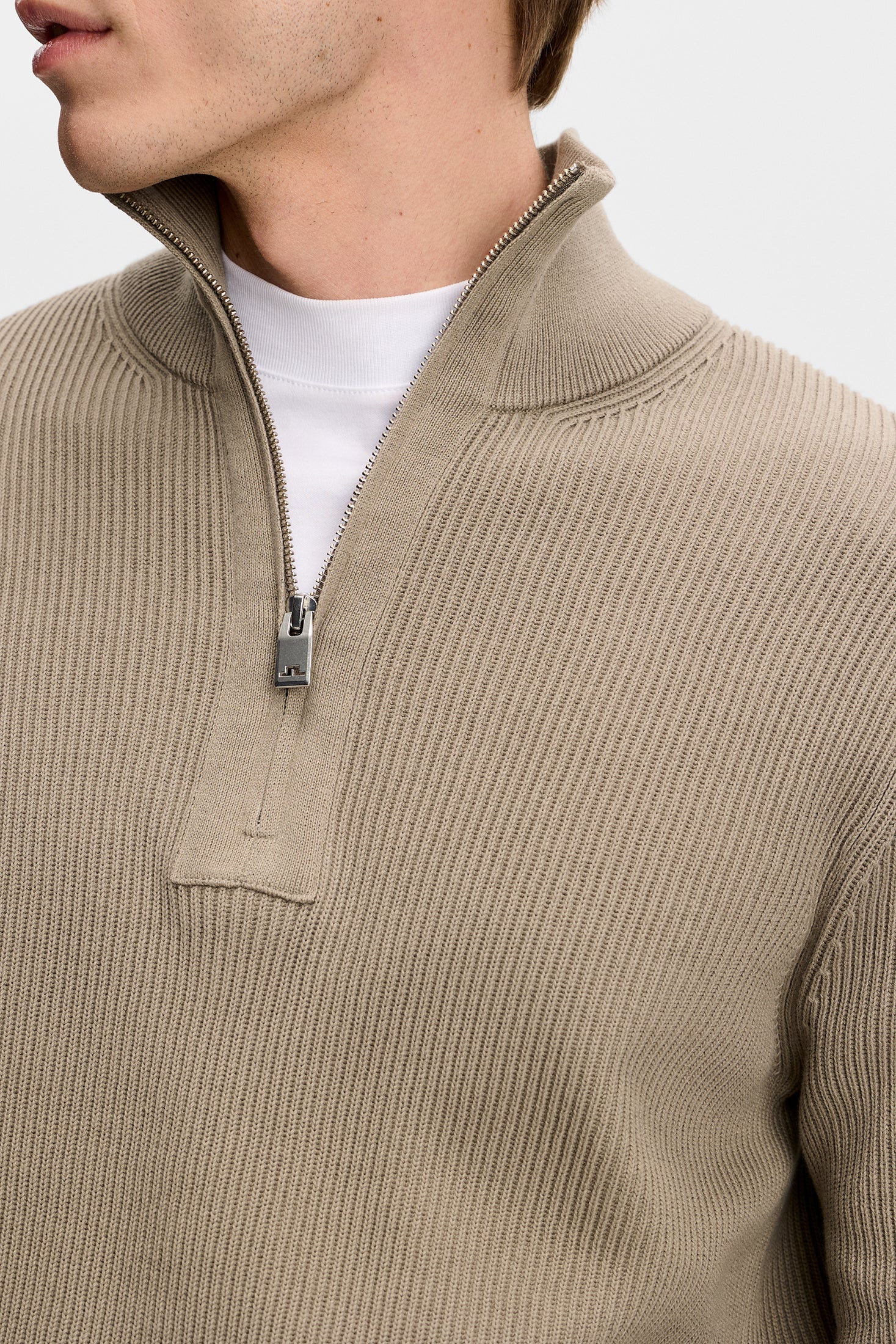 Alex Half Zip Knitted Sweater / Brindle | J.Lindeberg Official