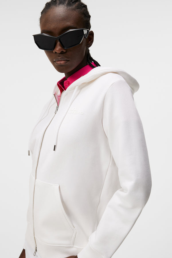 W Alpha Zip Hood / White