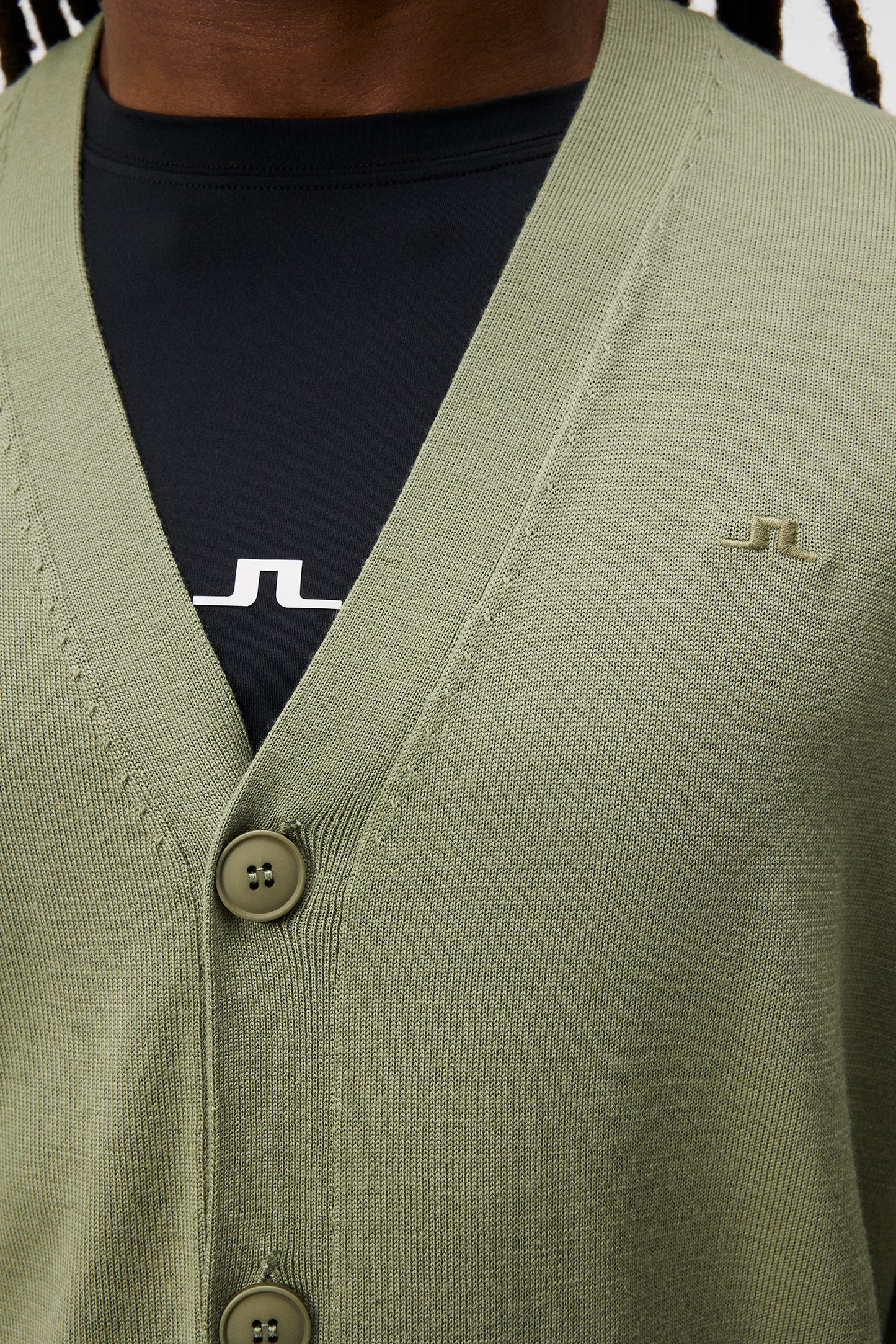 Lucas Knitted Cardigan / Oil Green