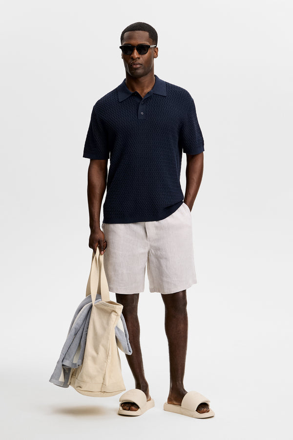 Jacques Structure Knit Polo / JL Navy