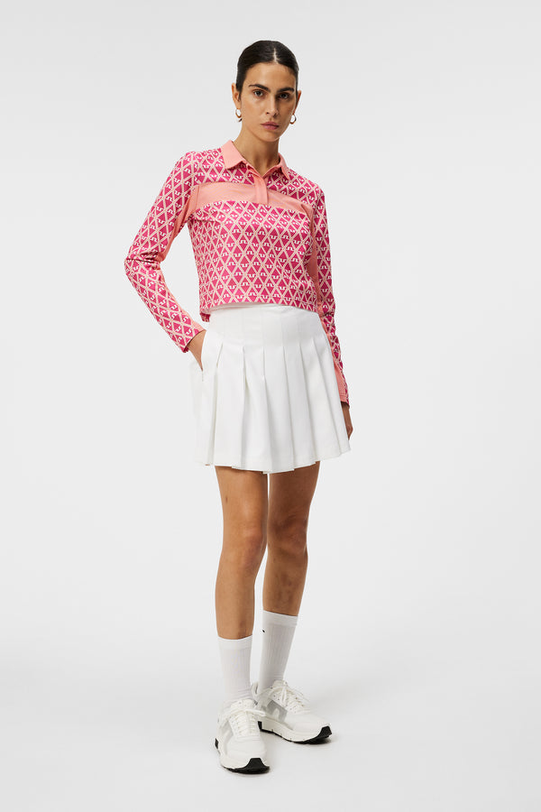 Zahara Long Sleeve Polo / Geo Fuchsia Purple