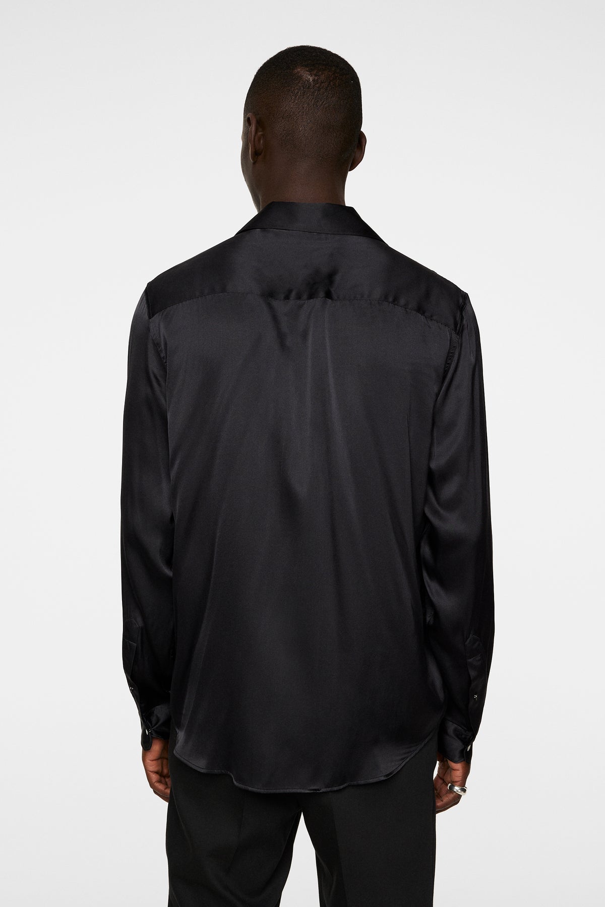 PJ Solid Silk Shirt / Black
