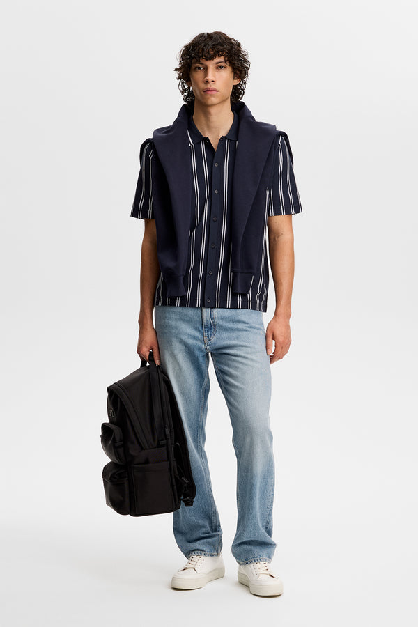 Rue Knit SS Shirt / JL Navy