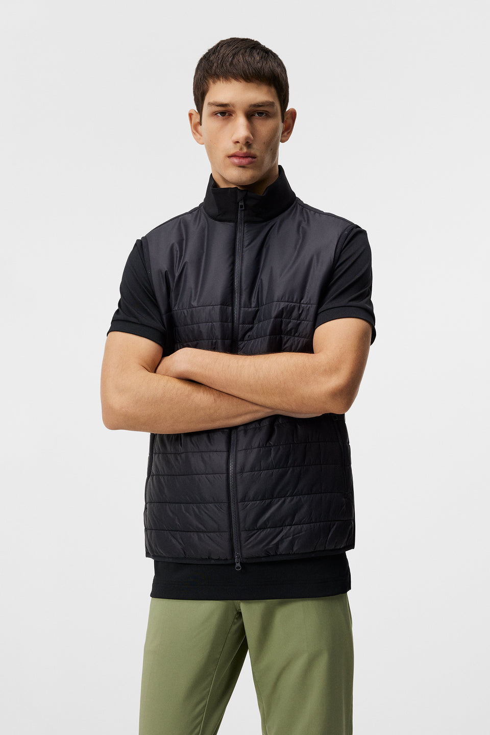 Martino Quilt Hybrid Vest / Black