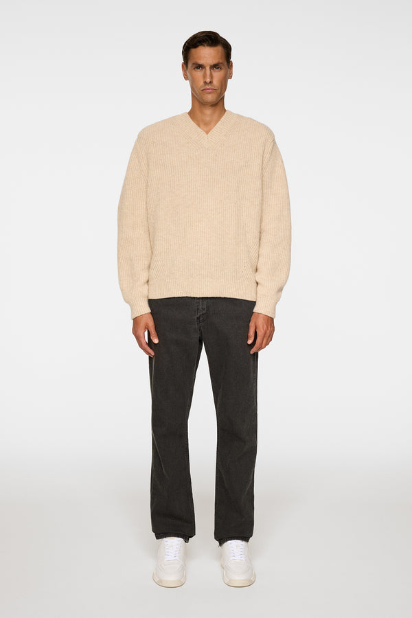 Vitor V-neck Heavy Knit / Moonbeam Melange