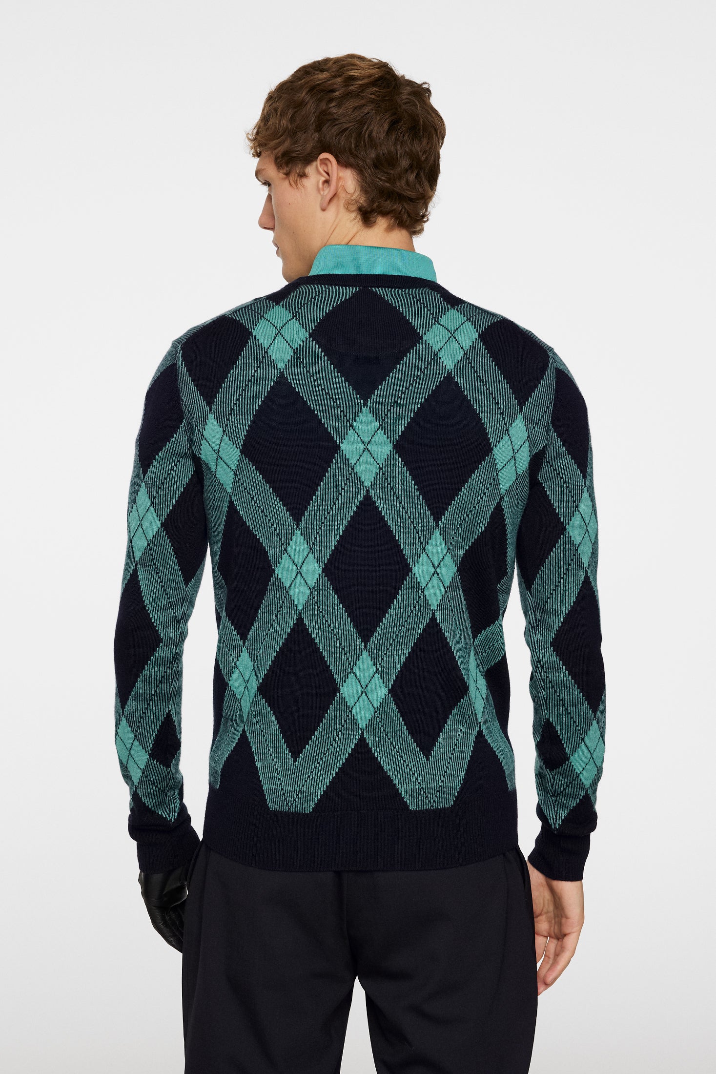 Billy V Neck Knit / Glenmuir Tartan Teal L – J.Lindeberg