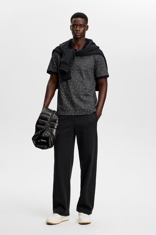 Devon Jacquard Polo / BIAS BRIDGE MICRO BLACK WHITE
