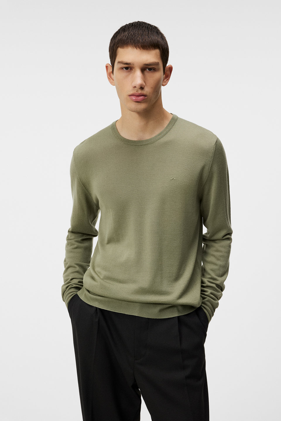 Lyle Light Merino Sweater / Oil Green