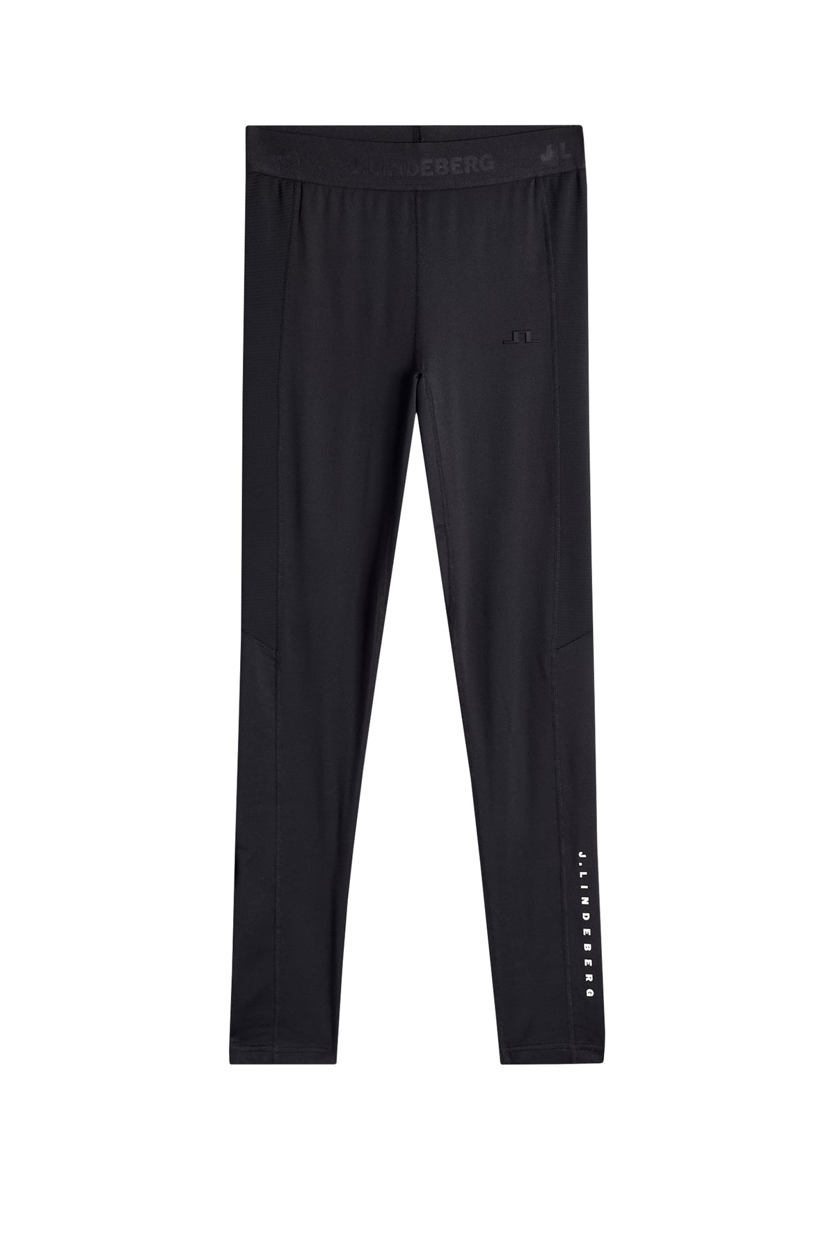 Zenit Baselayer Pant in JL Navy, front view featuring a branded waistband and lower leg logo.