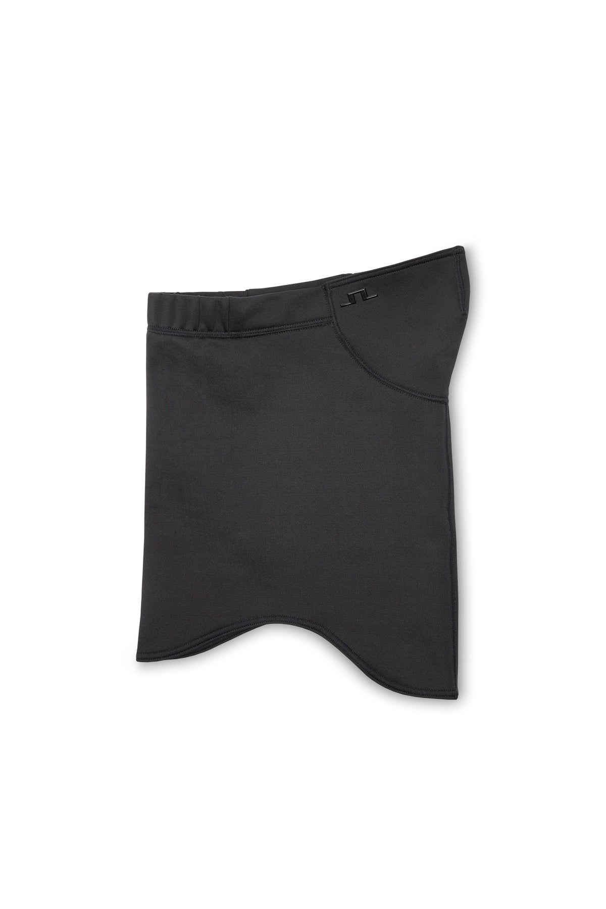 Set forfra: Sort Thaw Neck Gaiter med formet pasform, elastisk kant og gummieret Bridge-logo.