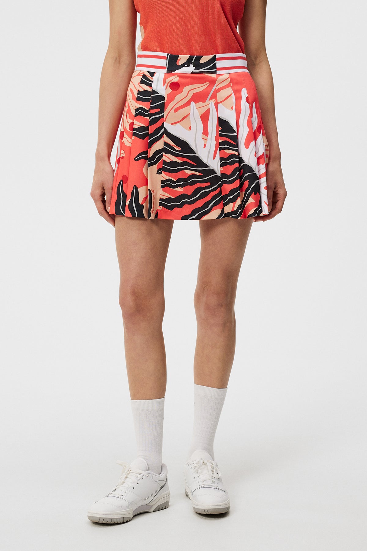 Harlow Print Skirt / Paradise Monstera Coral