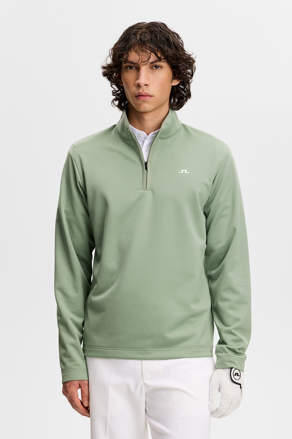 Clide Quarter Zip Mid Layer / Hedge Green