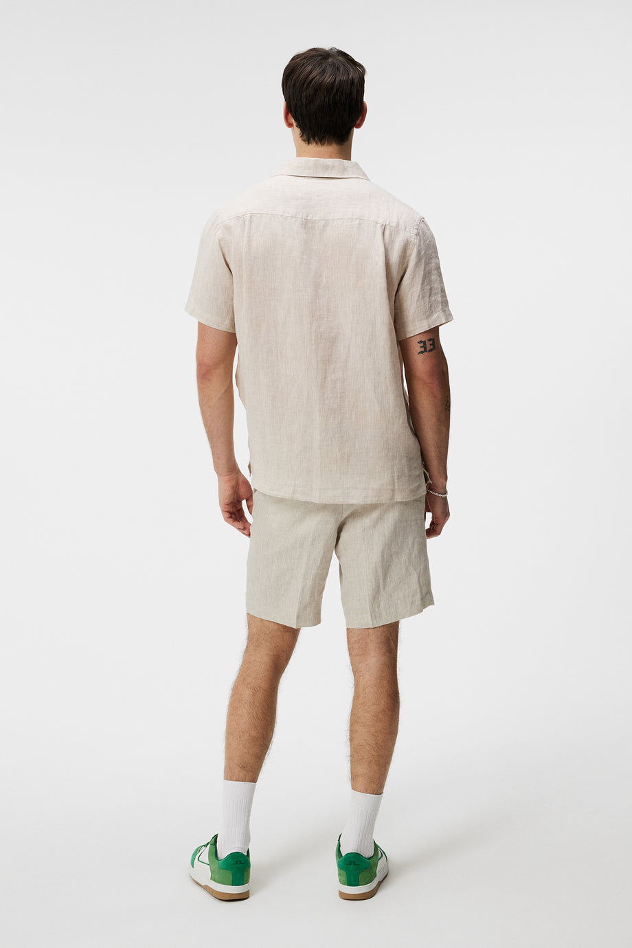 Elio Linen Melange Shirt / Safari Beige