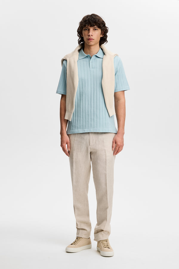 Simon Stripe Polo / Forget-Me-Not