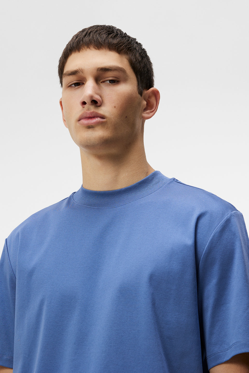 Ace Mock Neck T-shirt / Bijou Blue