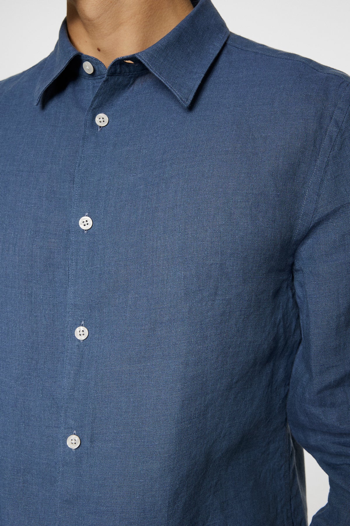 Slim LS Linen Melange Shirt / Rain Washed